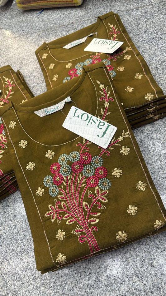 Mustard Green Women Kurti